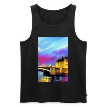 Bridges in London - Men's Premium Organic Tank Top - black - Front - Michal (187cm)