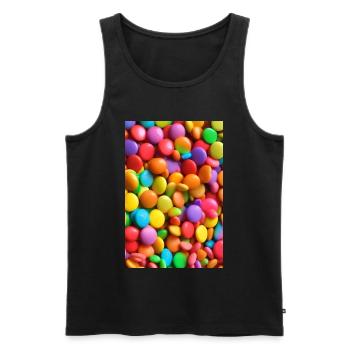 Bonbons - Männer Premium Bio Tank Top - Schwarz - Vorne - AI Model Male 178 light (178cm)