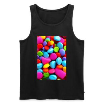 Bonbons - Männer Premium Bio Tank Top - Schwarz - Vorne - AI Model Male 178 light (178cm)