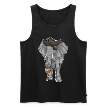Elefant Pirat Holzbein Augenklappe - Männer Premium Bio Tank Top - Schwarz - Vorne - AI Model Male 178 light (178cm)