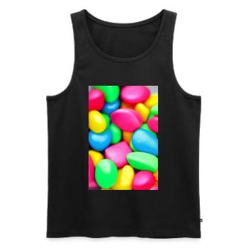 Bunte Bonbons - Männer Premium Bio Tank Top - Schwarz - Vorne - AI Model Male 178 light (178cm)