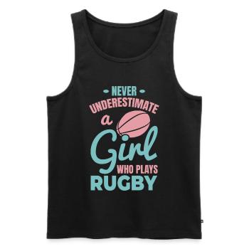 Joueuse de rugby filles - Débardeur bio Premium Homme - noir - Devant - AI Model Male 178 light (178cm)
