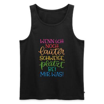 Lauter Schweigen Regenbogen - Männer Premium Bio Tank Top - Schwarz - Vorne - AI Model Male 178 light (178cm)