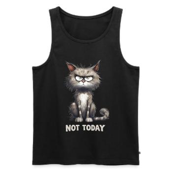 Wütender Kater Katze Not Today - Männer Premium Bio Tank Top - Schwarz - Vorne - Michal (187cm)