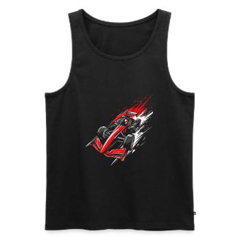 Voiture de course de formule | Illustration de course à grande vitesse - Débardeur bio Premium Homme - noir - Devant - AI Model Male 178 light (178cm)