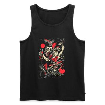 Cool Abstract Design with Dynamic Lines and Shades - Men's Premium Organic Tank Top - black - Front - AI Model Male 178 light (178cm)