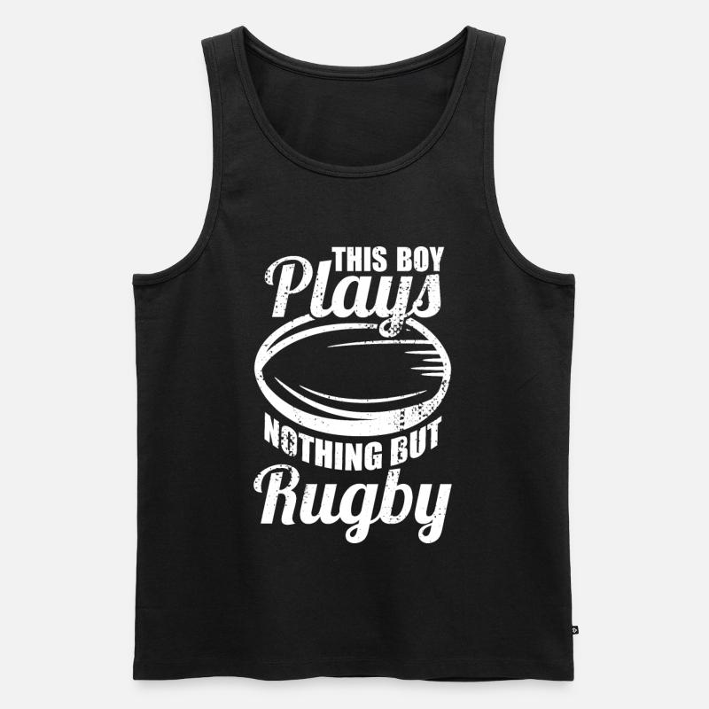 Rugby Boy - Men's Premium Organic Tank Top - black