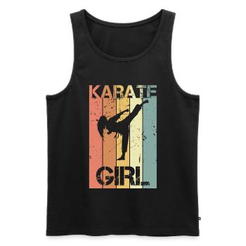 Vintage Karate - Men's Premium Organic Tank Top - black - Front - AI Model Male 178 light (178cm)