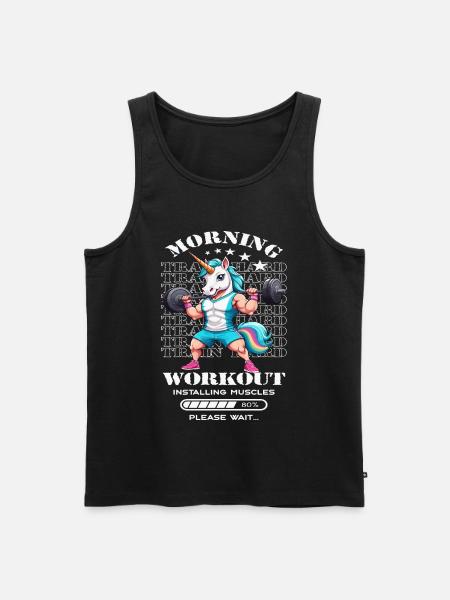 Enhjørning morgen træning - Herre Premium økologisk tanktop - sort