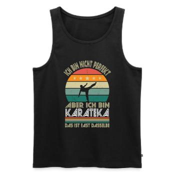 Ich bin nicht perfekt aber ich bin Karateka - Männer Premium Bio Tank Top - Schwarz - Vorne - Michal (187cm)