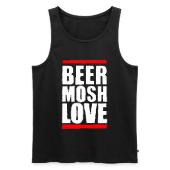 Bière Mosh Love Lettre Blanche - Débardeur bio Premium Homme - noir - Devant - Michal (187cm)