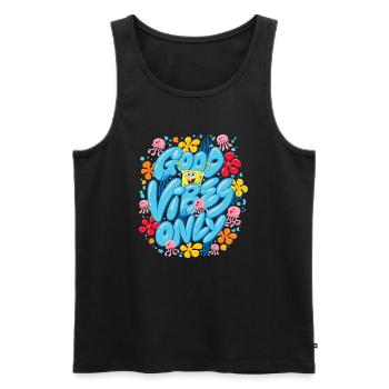 Bob l'Éponge Good Vibes Only - Débardeur bio Premium Homme - noir - Devant - AI Model Male 178 light (178cm)