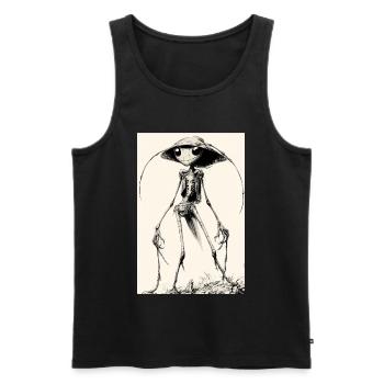 Skelettalien mit Hut – düster charmant - Männer Premium Bio Tank Top - Schwarz - Vorne - AI Model Male 178 light (178cm)