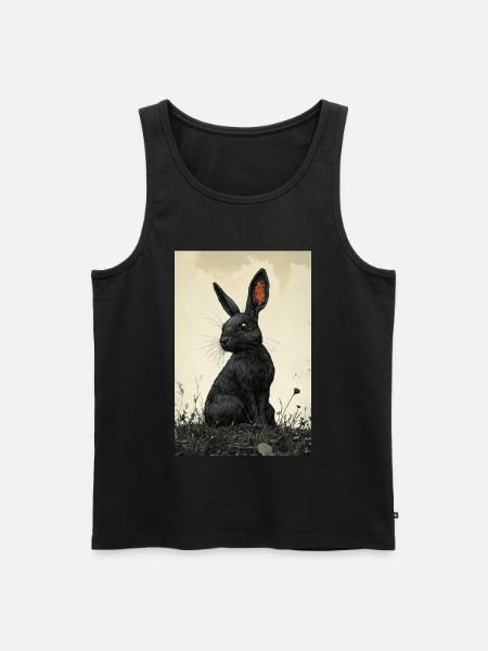 Night rabbit in the fog - Men's Premium Organic Tank Top - black