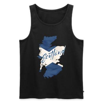 Flagge von Schottland, Schottischer Stolz - Männer Premium Bio Tank Top - Schwarz - Vorne - Michal (187cm)