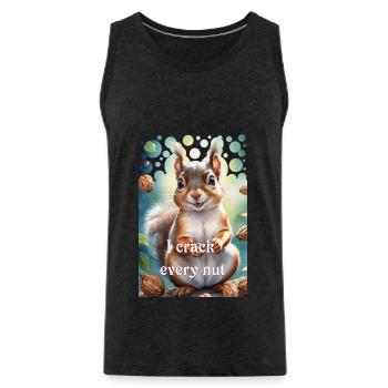 Schlaues Eichhörnchen Ich knacke jede Nuss - Männer Premium Bio Tank Top - Anthrazit - Vorne - Alexander (188cm)