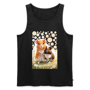 Zwei goldige Meerschweinchen Meine Lieblingstiere - Männer Premium Bio Tank Top - Schwarz - Vorne - AI Model Male 178 light (178cm)