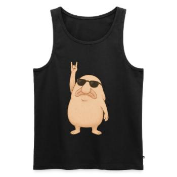 Blobfisch Rockt - Männer Premium Bio Tank Top - Schwarz - Vorne - AI Model Male 178 light (178cm)