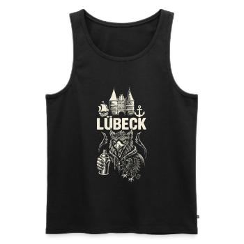 Lübeck Street Vibes - Débardeur bio Premium Homme - noir - Devant - AI Model Male 178 light (178cm)