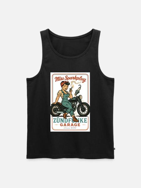 Miss Sparkplug – Zündfunke Garage Queen - Men's Premium Organic Tank Top - black