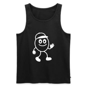 Ribbo - Figurine allumette amusante pour la bonne humeur - Débardeur bio Premium Homme - noir - Devant - Michal (187cm)