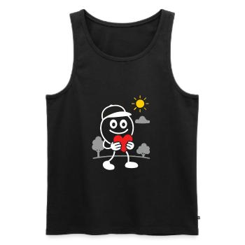 Ribbo with a heart full of love - Men's Premium Organic Tank Top - black - Front - AI Model Male 178 light (178cm)