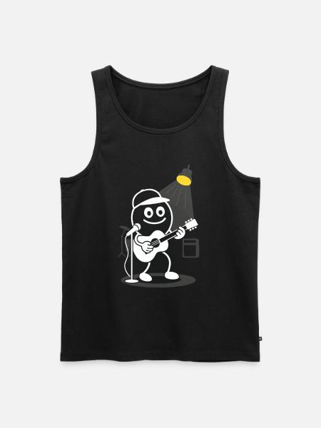 Ribbo plays guitar with heart - Men's Premium Organic Tank Top - black