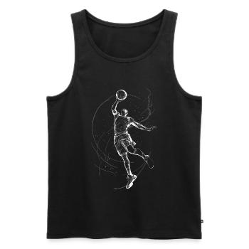 Dynamic basketball player illustration - Men's Premium Organic Tank Top - black - Front - AI Model Male 178 light (178cm)