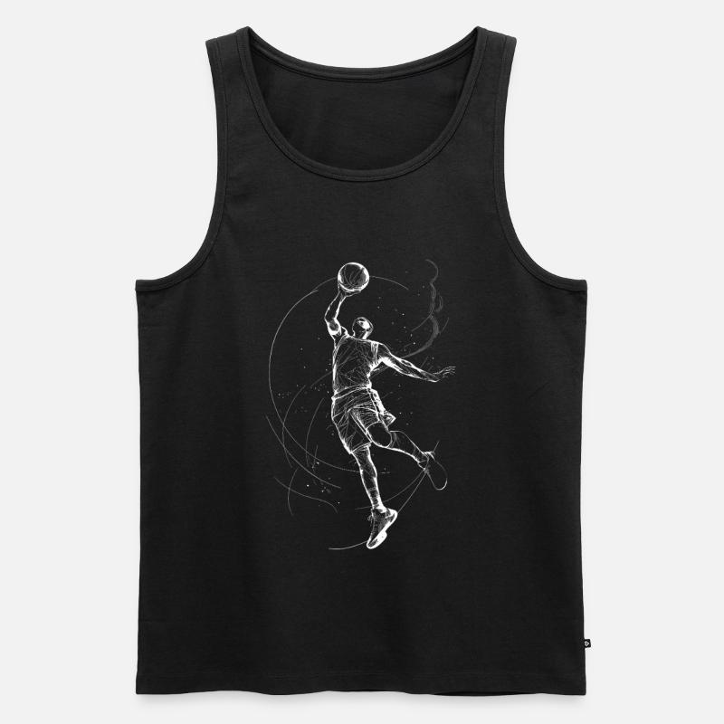 Dynamischer Basketballspieler Illustration - Männer Premium Bio Tank Top - Schwarz