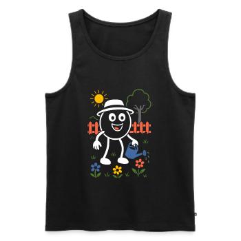 Ribbo as a hobby gardener – Funny garden scene - Men's Premium Organic Tank Top - black - Front - Michal (187cm)