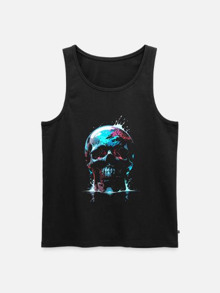 Skull - Reflected Mortality - Nature's Requiem - Men's Premium Organic Tank Top - black