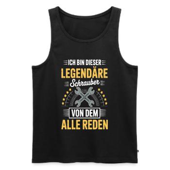 Legendary Mechanic - Mechanic Craftsman - Men's Premium Organic Tank Top - black - Front - AI Model Male 178 light (178cm)