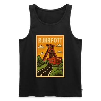Ruhrpott - Männer Premium Bio Tank Top - Schwarz - Vorne - Michal (187cm)