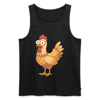 Lustiges Huhn Cartoon Bauernhof Humor - Männer Premium Bio Tank Top - Schwarz - Vorne - AI Model Male 178 light (178cm)