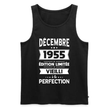 70th Anniversary - December 1955 Perfection - Men's Premium Organic Tank Top - black - Front - AI Model Male 178 light (178cm)