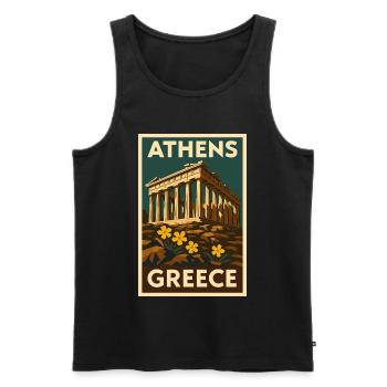 Athen Griechenland – Retro Travel Poster Art Deco - Männer Premium Bio Tank Top - Schwarz - Vorne - AI Model Male 178 light (178cm)