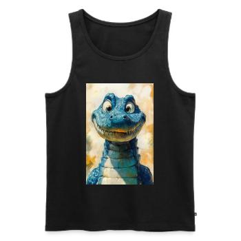 Illustration of a crocodile - Men's Premium Organic Tank Top - black - Front - Michal (187cm)