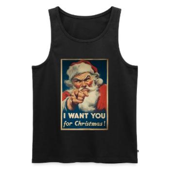 Santa Claus Advertising Poster - Men's Premium Organic Tank Top - black - Front - Michal (187cm)