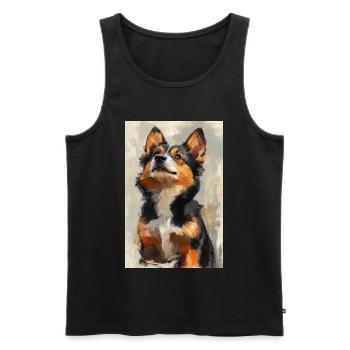 Illustration eines Hundes - Männer Premium Bio Tank Top - Schwarz - Vorne - AI Model Male 178 light (178cm)