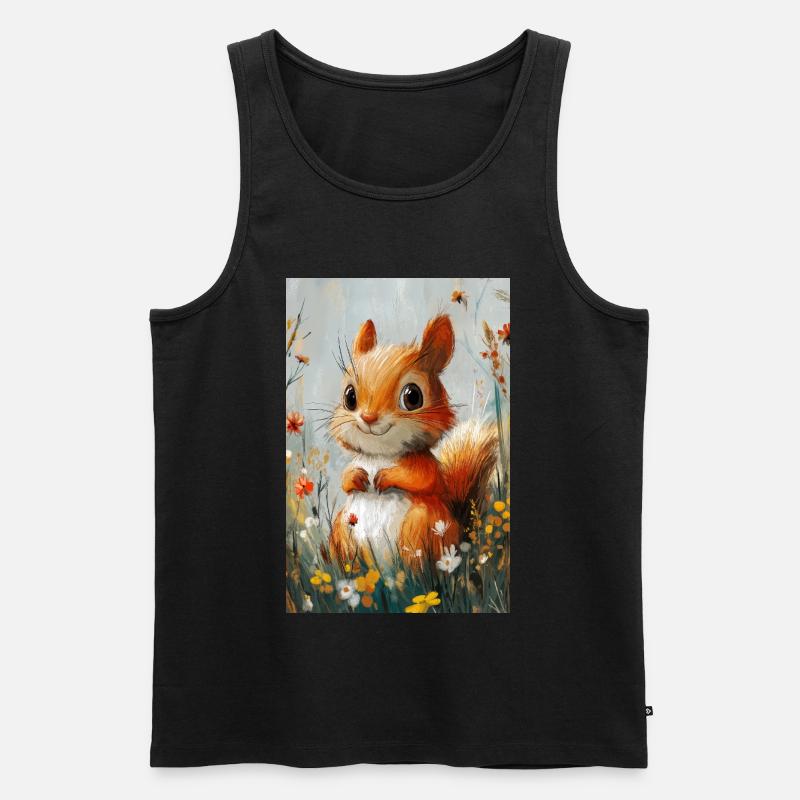 Illustration eines Eichhörnchens - Männer Premium Bio Tank Top - Schwarz