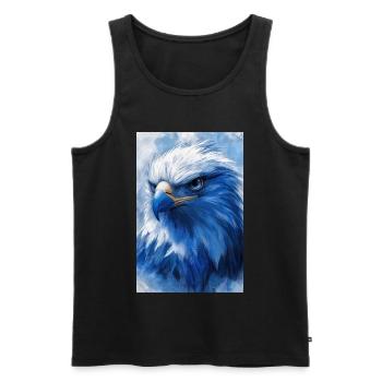 Illustration eines Adlers - Männer Premium Bio Tank Top - Schwarz - Vorne - AI Model Male 178 light (178cm)
