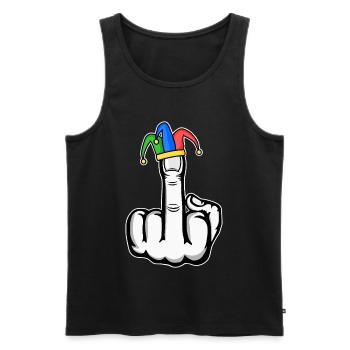 Mittelfinger Stingerfinger Karneval - Männer Premium Bio Tank Top - Schwarz - Vorne - AI Model Male 178 light (178cm)
