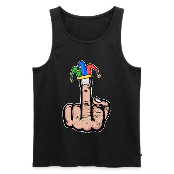 Mittelfinger Stingerfinger Karneval - Männer Premium Bio Tank Top - Schwarz - Vorne - AI Model Male 178 light (178cm)