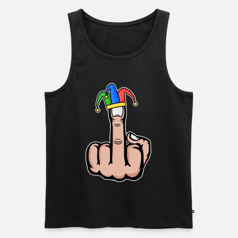 Mittelfinger Stingerfinger Karneval - Männer Premium Bio Tank Top - Schwarz