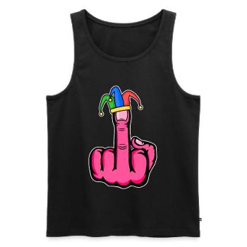 Mittelfinger Stingerfinger Karneval - Männer Premium Bio Tank Top - Schwarz - Vorne - AI Model Male 178 light (178cm)