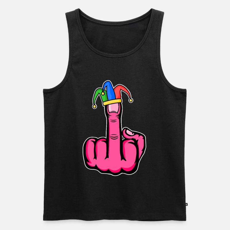 Mittelfinger Stingerfinger Karneval - Männer Premium Bio Tank Top - Schwarz