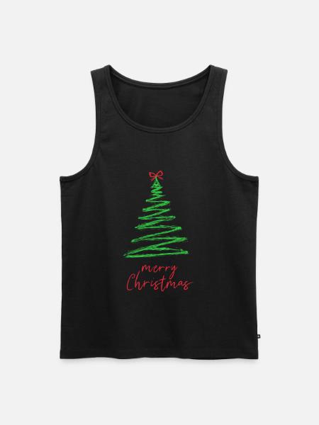 Green Christmas Tree Brush Style - Men's Premium Organic Tank Top - black