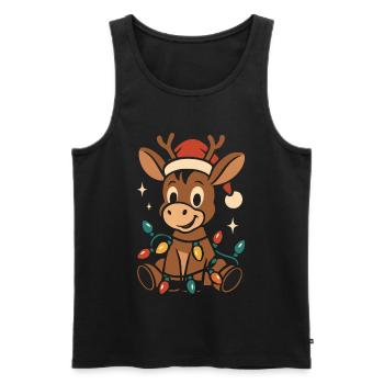 Donkey Donkey Elf Christmas Costume Outfit - Men's Premium Organic Tank Top - black - Front - AI Model Male 178 light (178cm)