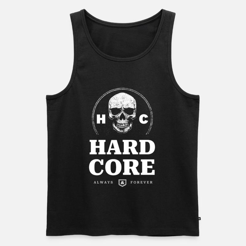 Schädel Hardcore - Männer Premium Bio Tank Top - Schwarz