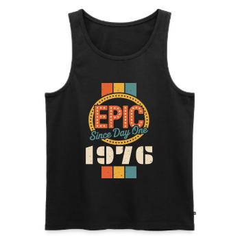 Legendär seit 1976 - Männer Premium Bio Tank Top - Schwarz - Vorne - AI Model Male 178 light (178cm)